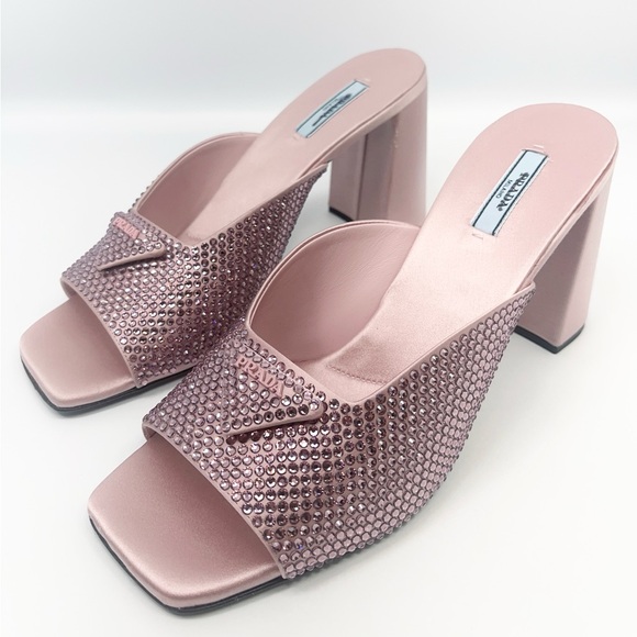 PRADA Crystal Silk Logo Mule - Picture 5 of 11